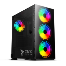 Savio Prime X1 ARGB Számítógépház - Fekete számítógép ház