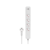 Savio túlfeszültségvédett hálózati kapcsolós elosztó, 4 aljzat, Type-C, Usb-A, 1,5 méter,fehér (Lz-11)