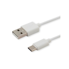 Savio USB-C apa - USB 2.0-A apa Adat- és töltőkábel 1m - Fehér kábel és adapter