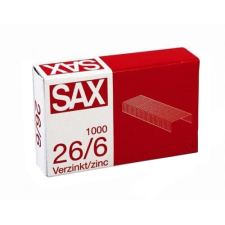 Sax Tűzőkapocs Sax 26/6 cink 1000 db/doboz gemkapocs, tűzőkapocs