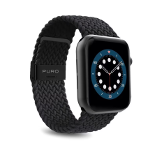 SBS Puro Loop Apple Watch 42/44/45/49mm Szövet szíj - Fekete (AW44LOOPBLK) okosóra kellék