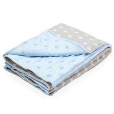 Scamp Minky kétoldalú takaró 75*100 cm - Blue Grey Stars babaágynemű, babapléd