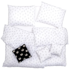 Scanquilt povlečení JERSEY kočičky bíločerná 140 × 200/70 × 90 cm lakástextília