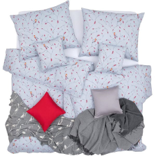 Scanquilt povlečení KLASIK ptáčci šedá 140 × 200/70 × 90 cm lakástextília