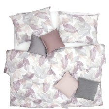Scanquilt SATÉN PLUS ágyneműhuzat, levelek, pasztell, 140 × 220/70 × 90 cm lakástextília