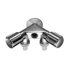 Schell COMFORT mellékcsatlakozású duplaszelep 1/2˝-1/2˝ visszafolyásgátlóval, tömlőcsatlakozóval,króm szaniter