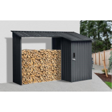 Scheppach Tűzifatárolófészerrel 2,7 x 1,6 m Riwall RMWS 3x9 Anthracite kerti tárolás