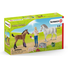 Schleich 42486 Állatorvos látogatása kancánál és csikójánál játékszett - Farm World játékfigura