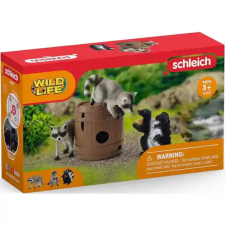 Schleich 42596 Mosómedvék és borz játéka a dióval játékfigura