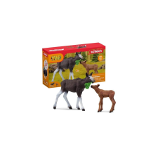 Schleich 42629 Jávorszarvas borjúval figura - Wild Life játékfigura