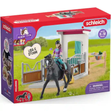 Schleich 42709 Lisa és Storm hannoveri lova istállóval játékfigura