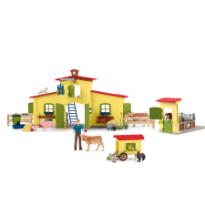 Schleich 72224 Farm World Farm tyúkóllal és istállóval figura szett (72224) játékfigura