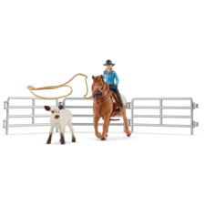 Schleich Cowgirl Team Roping Fun (42577) játékfigura