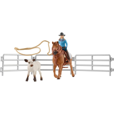 Schleich Cowgirl Team Roping Fun játékszett játékfigura