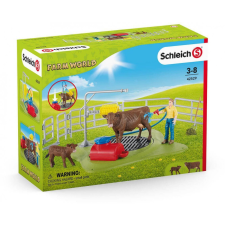  Schleich® Farm World 42529 Boldog tehén csutakoló játékfigura