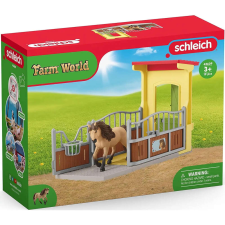 Schleich Farm World 42609 Póni boksz Izlandi póni ménnel játékfigura