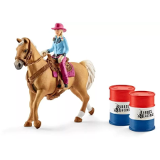 Schleich Farm World Hordóverseny Cowgirllel játékfigura