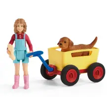Schleich kirándulás kézikocsival - 42543 játékfigura