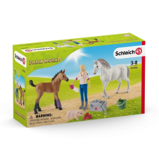 Schleich Schleich 42486 Állatorvosi látogatás a Quarter horse kancánál és csikójánál játékfigura
