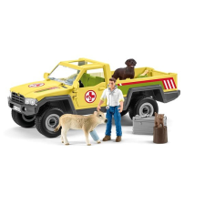 Schleich Terepjáró mentőjármű állatorvossal 42503 játékfigura
