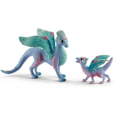 Schleich virágos sárkánymama kicsinyével (70592) (Schleich70592) játékfigura