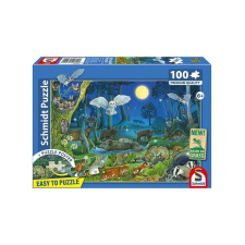 Schmidt 100 db-os puzzle - Animals in the Forest at Night (56529) puzzle, kirakós