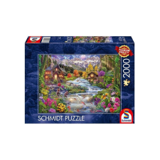 Schmidt 2000 db-os puzzle - River Idyll in the Mountains (58868) puzzle, kirakós