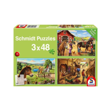 Schmidt 3 x 48 db-os puzzle - My Favorite Horses (56519) puzzle, kirakós