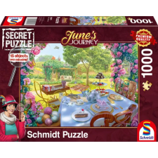 Schmidt Puzzle játék 1000 darabos Junes Journey Tea in the garden puzzle, kirakós