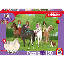 Schmidt Puzzle játék 150 darabos Schleich Horse Club Holstein csikó ajándék figurával puzzle, kirakós
