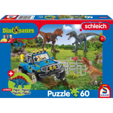 Schmidt Puzzle játék 60 darabos Schleich Dinoszauruszok ajándék figurával puzzle, kirakós