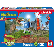 schmidt puzzle őskori Dinoszauruszok 100 darabos + Schleich figura puzzle, kirakós