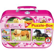 Schmidt Schmidt ló puzzle szett fém bőröndben puzzle, kirakós