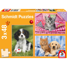 Schmidt Schmidt puzzle kedvenc állataim 3x48 darabos puzzle, kirakós