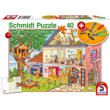 Schmidt Schmidt puzzle szorgalmas kézművesek 40 darabos + gyerek szerszám puzzle, kirakós