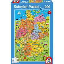Schmidt SPIELE 56312 Cartoon map of Germany 200db-os puzzle puzzle, kirakós