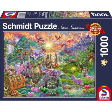 Schmidt SPIELE Puzzle játék 1000 darabos Enchanted dragon kingdom puzzle, kirakós