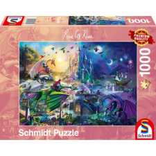 Schmidt SPIELE Puzzle játék 1000 darabos Rose Cat Khan - Nightly dragon competition puzzle, kirakós