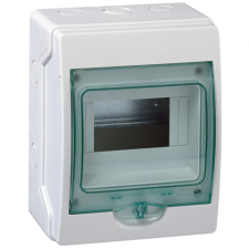 SCHNEIDER 13442 Kaedra 1x6 modul/falon kívüli/átlátszó ajtó/szürke mini elosztó villanyszerelés