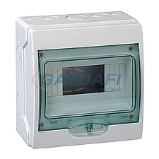 SCHNEIDER 13443 Kaedra Mini elosztó, átlátszó ajtó, falon kívüli, 1x8 modul, szürke villanyszerelés