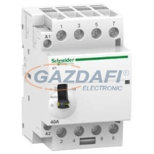 SCHNEIDER A9C21844 ACTI9 iCT40A kézi vezérlésű kontaktor, 50Hz, 4NO, 220-240VAC villanyszerelés