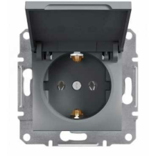 SCHNEIDER Asfora 162 dugalj földelt csapófedéllel nemesacél IP20 süllyesztett Schneider villanyszerelés