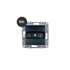 Schneider Electric Asfora - TV-R aljzat, átmenő, 4 dB, keret nélkül, antracit villanyszerelés