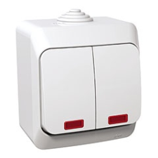 Schneider Electric Cedar Plus csillárkapcsoló, jelzőfénnyel (105) IP44, fehér tapéta, díszléc és más dekoráció