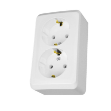 SCHNEIDER Electric PRIMA 2x2P+F csatlakozóaljzat, 16A, fehér villanyszerelés