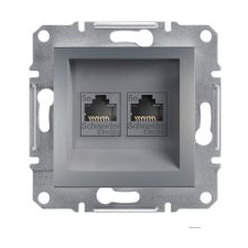 Schneider Electric Schneider EPH4400162 ASFORA acél 2xRJ45 Cat5e UTP aljzat (EPH4400162) villanyszerelés
