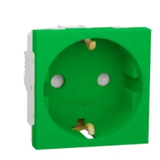 Schneider Electric SCHNEIDER NU303706 UNICA SYSTEM+ 2P+F csatlakozóaljzat, biztonsági zsaluval, csavaros, zöld villanyszerelés