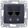 Schneider Electric Schneider SDN4400170 SEDNA grafit 2xRJ45 Cat5e UTP aljzat (SDN4400170)
