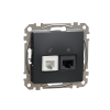Schneider Electric SDD114468 kombinált csatlakozóaljzat 1xRJ45 + 1xRJ11 (informatikai UTP cat6 + telefon) antracit burkolattal, keret nélkül, csavaros bekötés (Sedna Design / Elements)