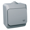 Schneider Electric Zrt. Schneider Cedar egypólusú nyomó, lámpajellel, IP44, szürke (Plus)